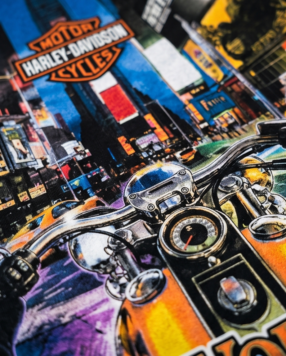 Harley Davidson Of NYC Skyline Time Square Dealer T-shirt RkStratman