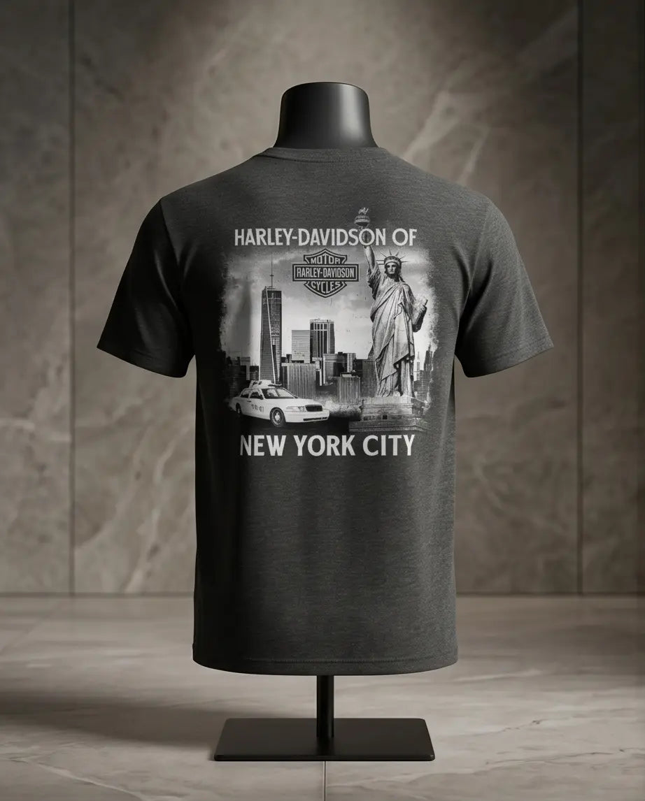 Harley Davidson Of NYC Skyline Freedom Men's Dealer T-shirt RkStratman