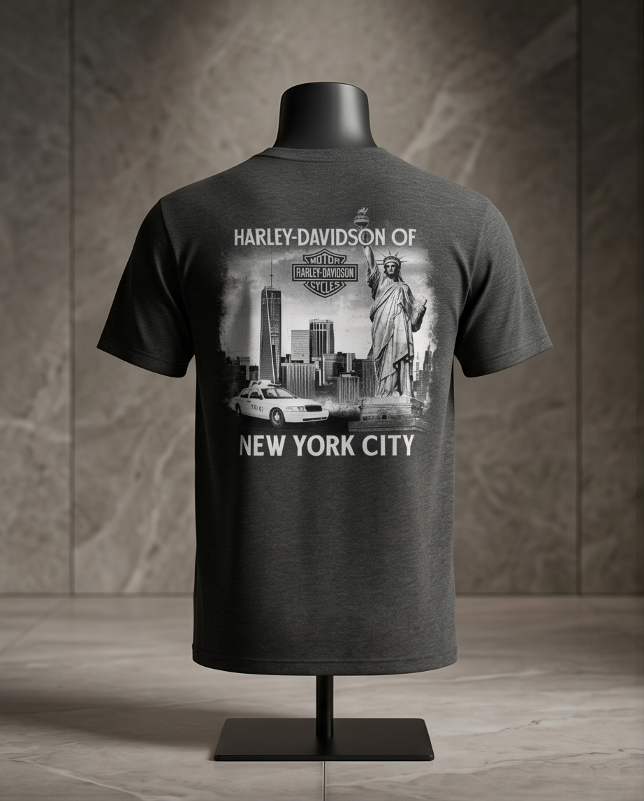 Harley Davidson Of NYC Skyline Freedom Men's Dealer T-shirt