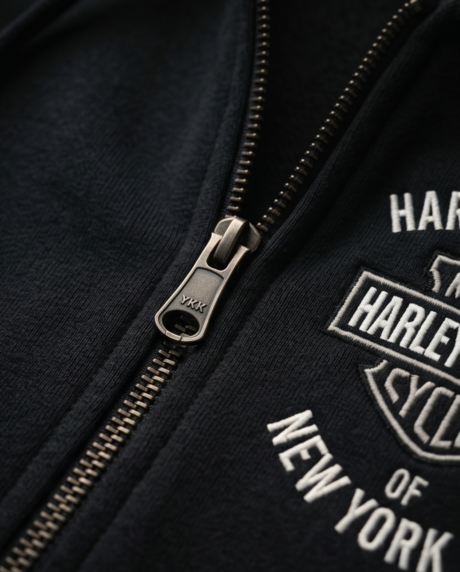 Harley Davidson of Nyc Men's Skyline Post Card Zip Up Hoodie RkStratman