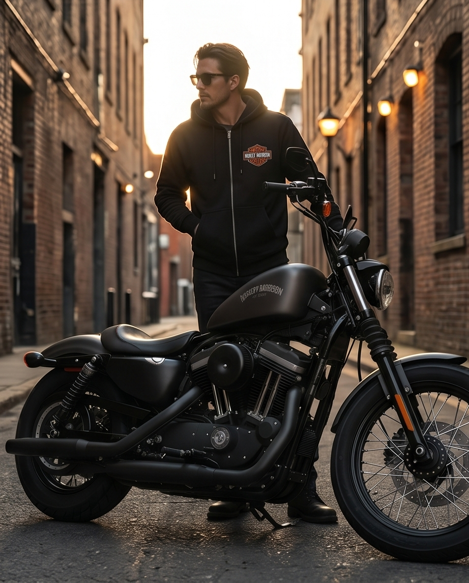 Harley Davidson Of NYC Men's Afro Zip Up Hoodie