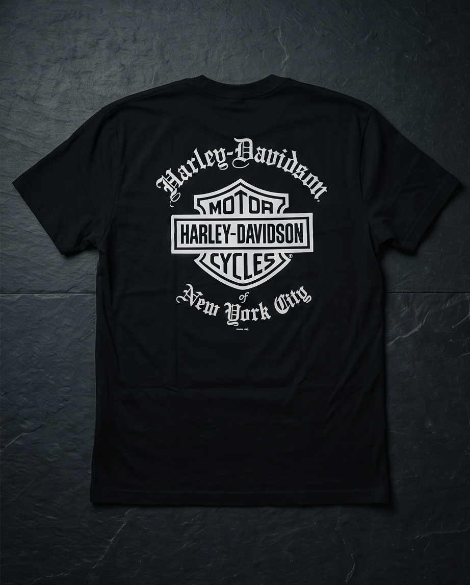 Harley Davidson Of NYC Men's Short Sleeve Dealer Old English T-shirt