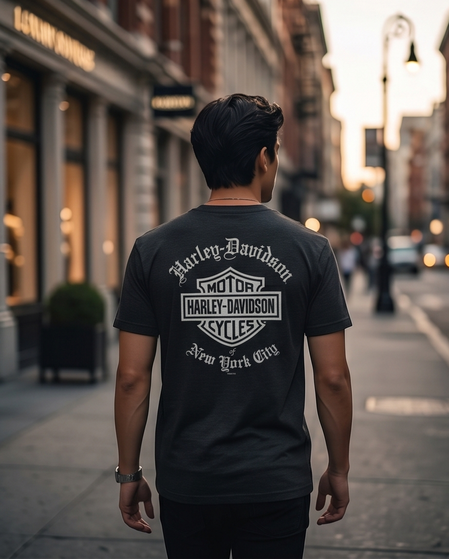 Harley Davidson Of NYC Men's Short Sleeve Dealer Old English T-shirt RkStratman