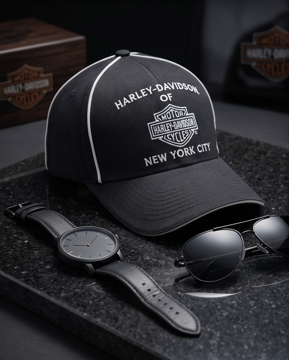 Harley Davidson Of NYC Dealer Bar & Shield Baseball Cap Black
