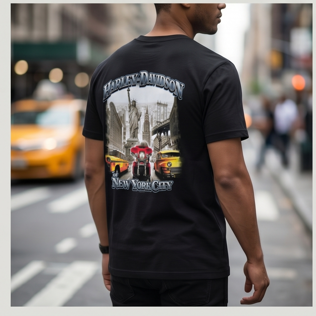 Harley Davidson Of NYC Men's Short Sleeve Dealer TAXI T-shirt RkStratman