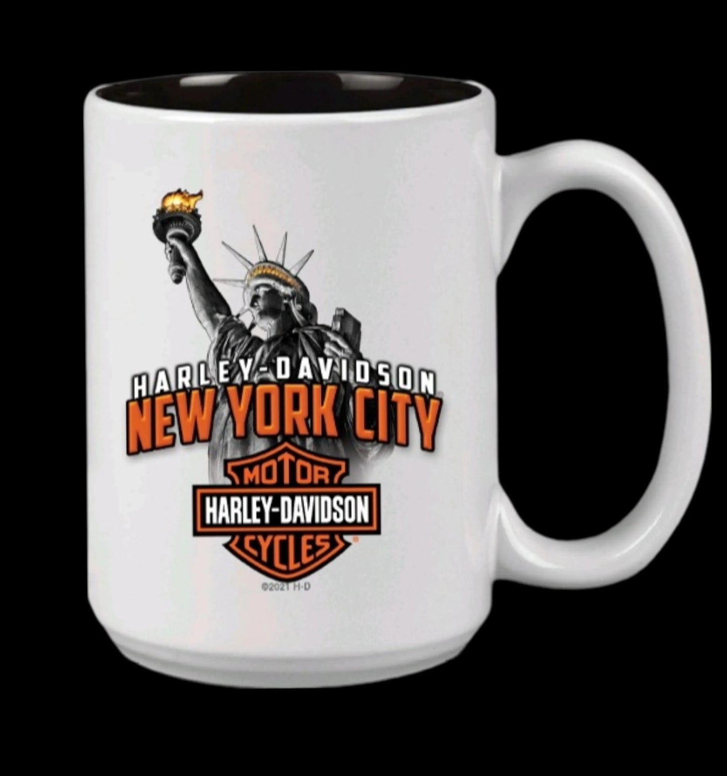 Harley Davidson Of NYC Dealer Skyline Liberty coffee mug