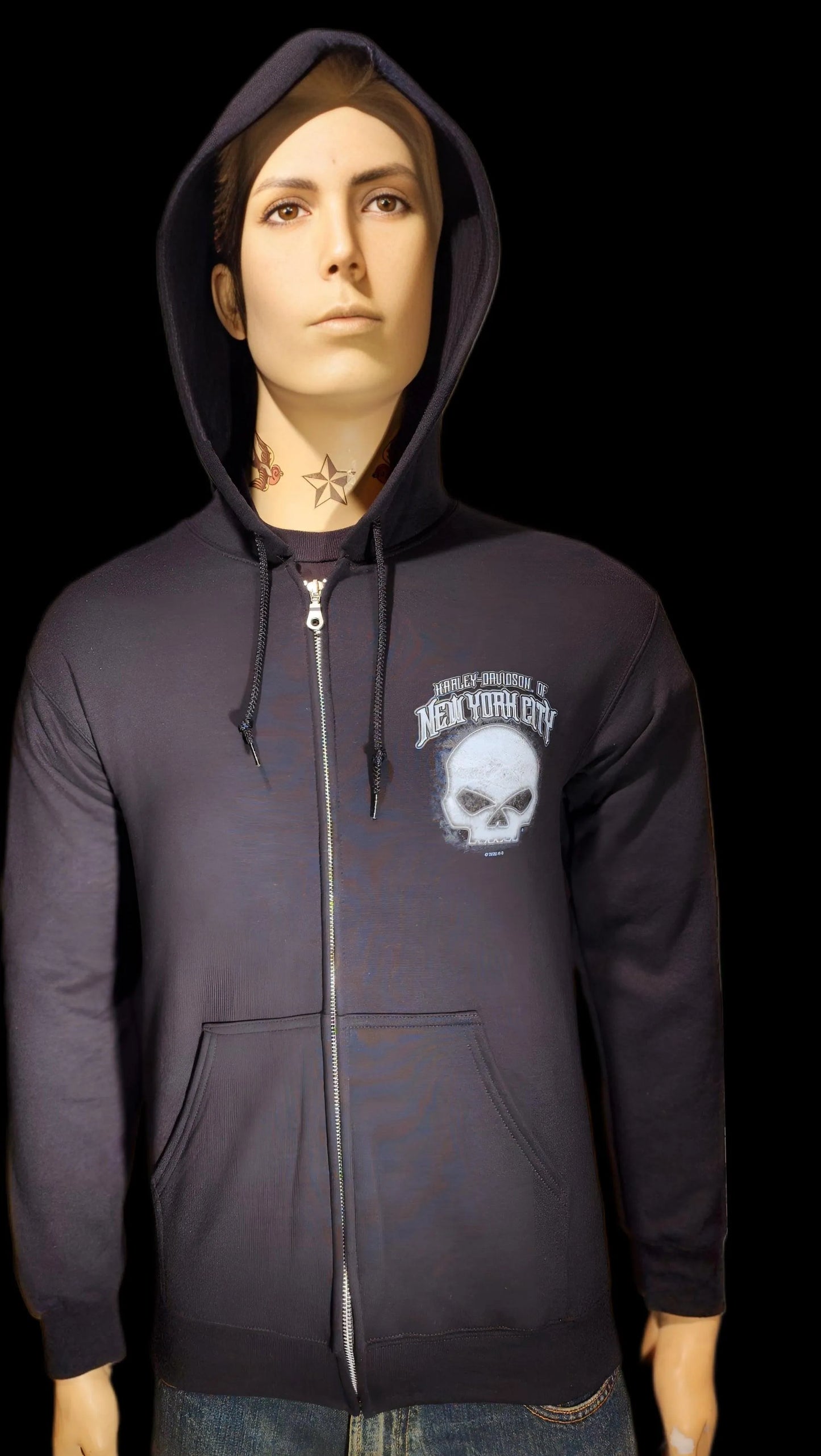 Harley Davidson Of NYC Dealer Men's Skull Zip-Up Hoodie - Harley Davidson Of Nyc