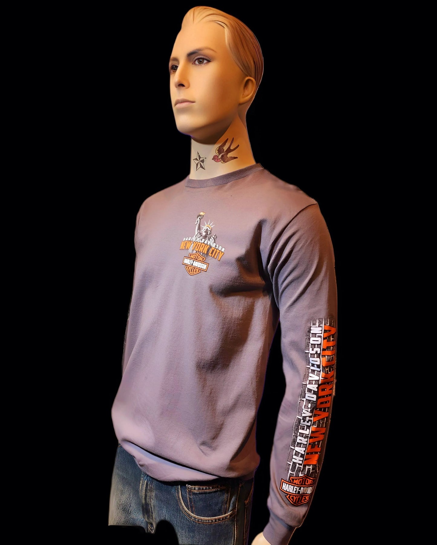 Harley Davidson Of NYC Men's Long Sleeve Dealer Liberty T-shirt - Harley Davidson Of Nyc