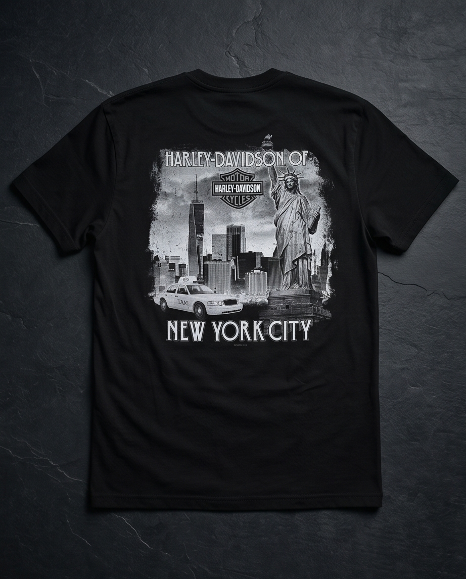 Harley Davidson Of NYC Skyline Freedom  Men's Dealer T-shirt