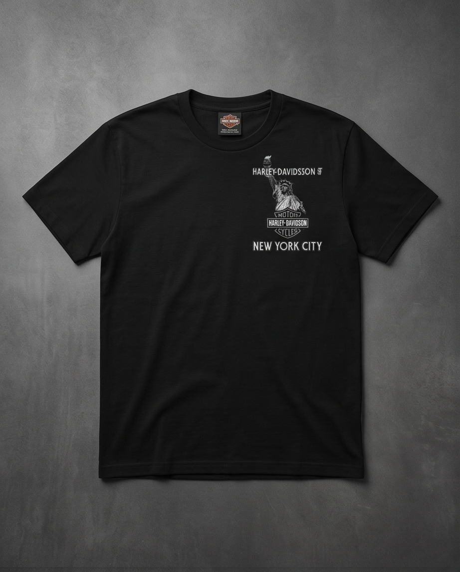 Harley Davidson Of NYC Skyline Freedom  Men's Dealer T-shirt