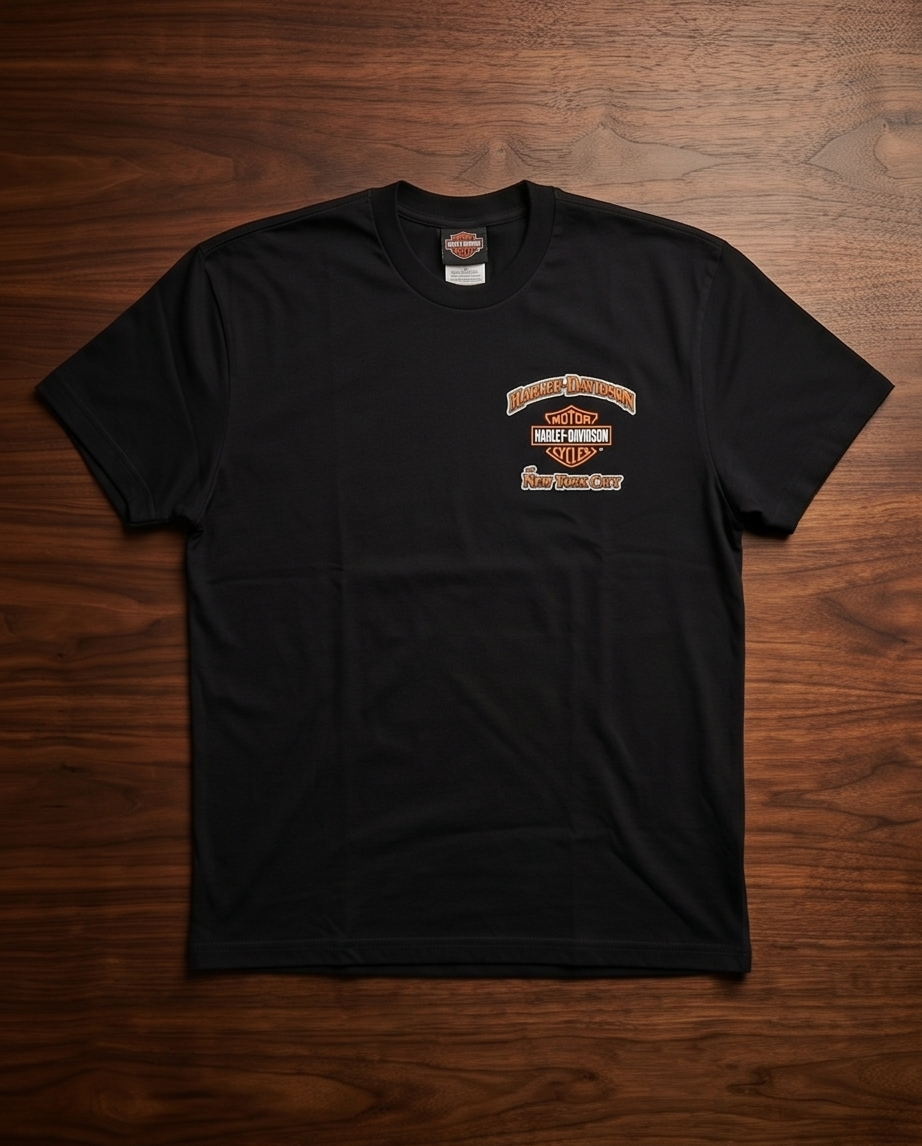 Harley Davidson Of NYC Skyline Time Square Dealer T-shirt RkStratman