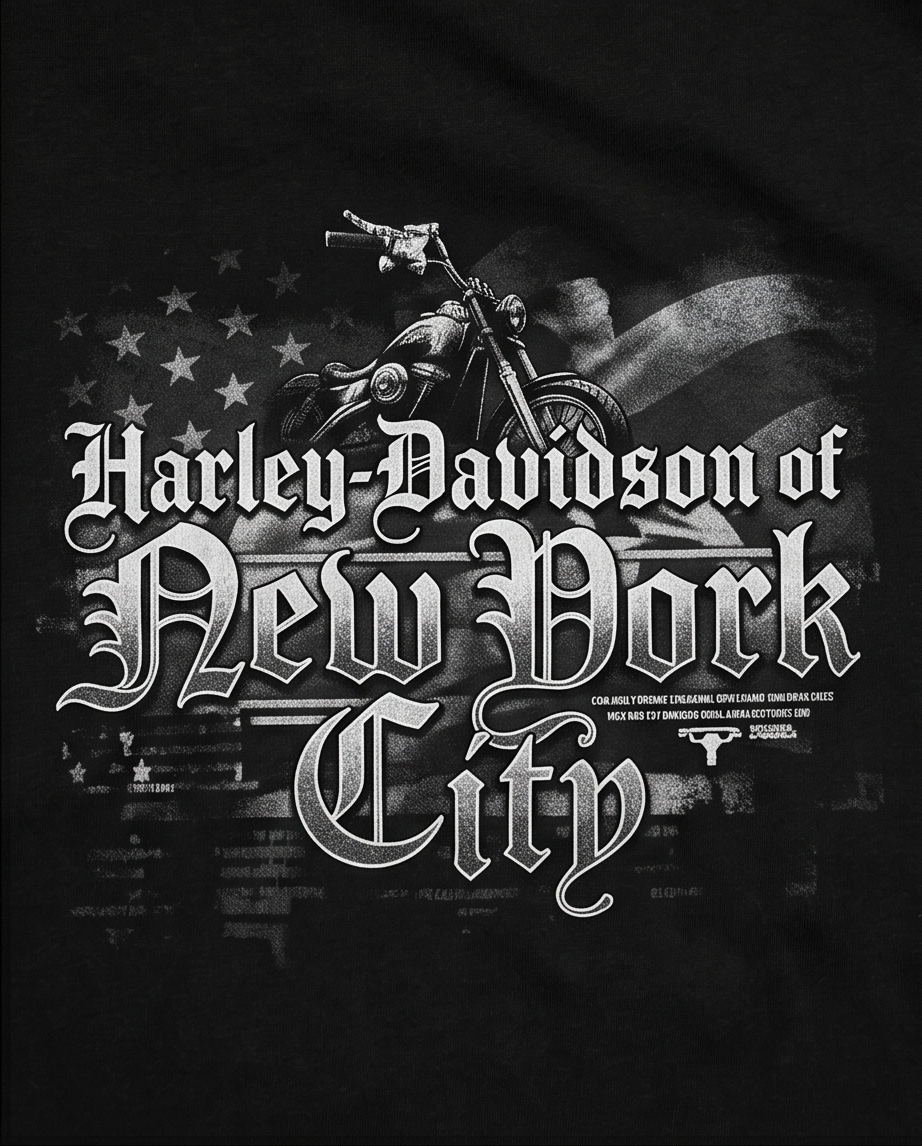 Harley Davidson Of NYC One Proud American Men's Dealer T-shirt RkStratman