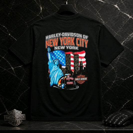 Harley Davidson Of NYC Firefighter Men's Skyline T-shirt