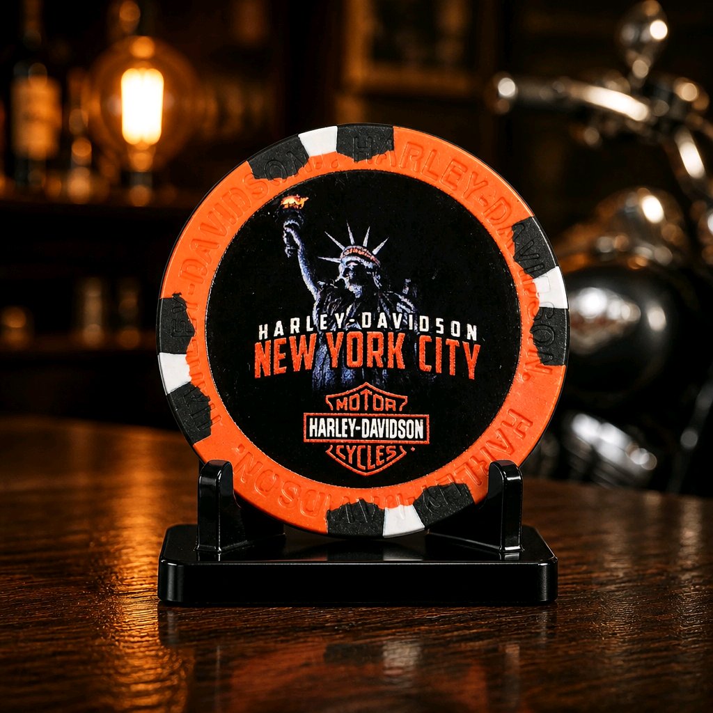 Harley Davidson Of NYC Dealer  Liberty Poker Chip Dart World