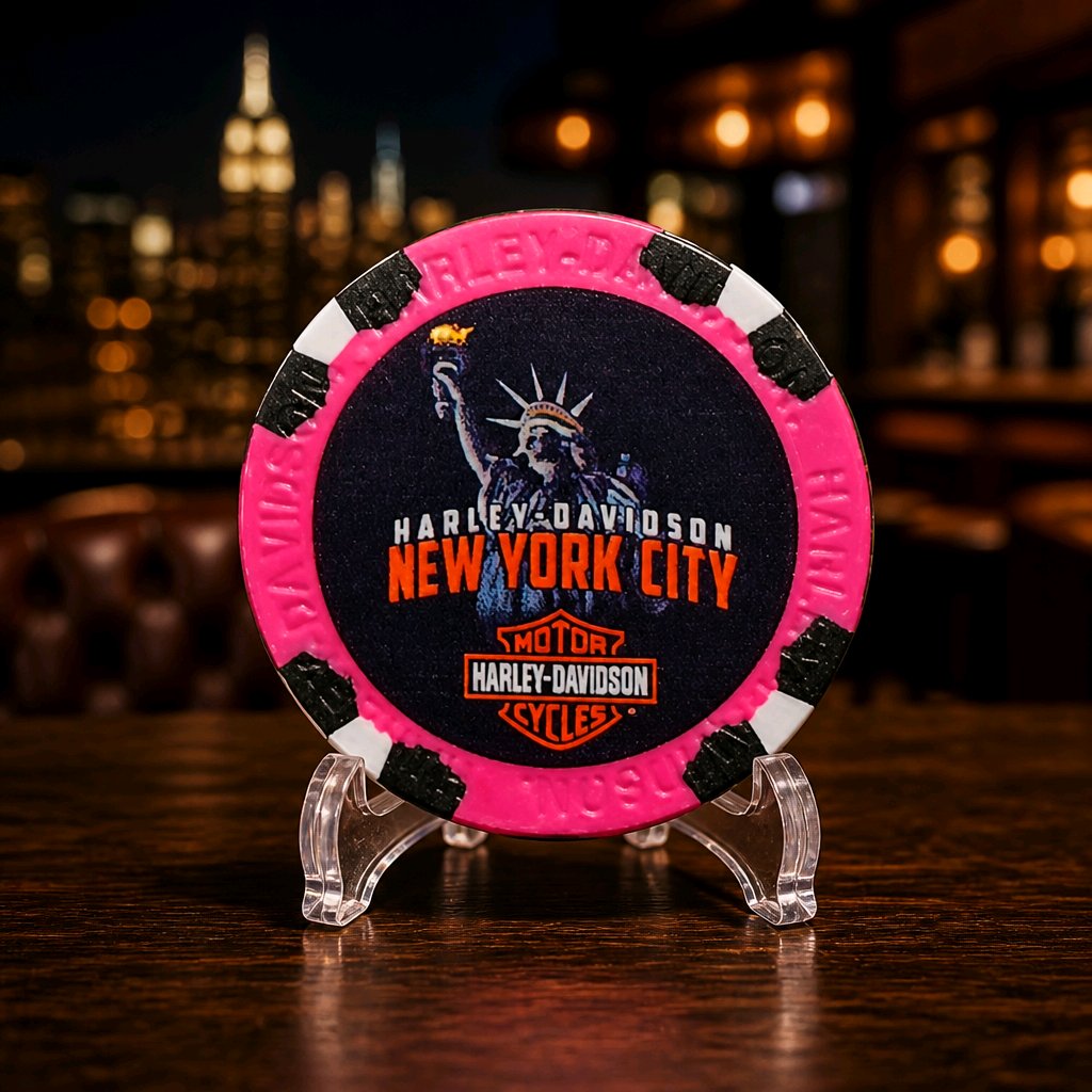 Harley Davidson Of NYC Dealer  Liberty Poker Chip Dart World