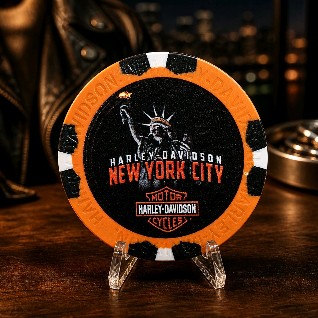 Harley Davidson Of NYC Dealer  Liberty Poker Chip Dart World