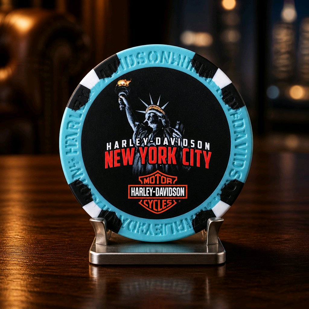 Harley Davidson Of NYC Dealer  Liberty Poker Chip Dart World