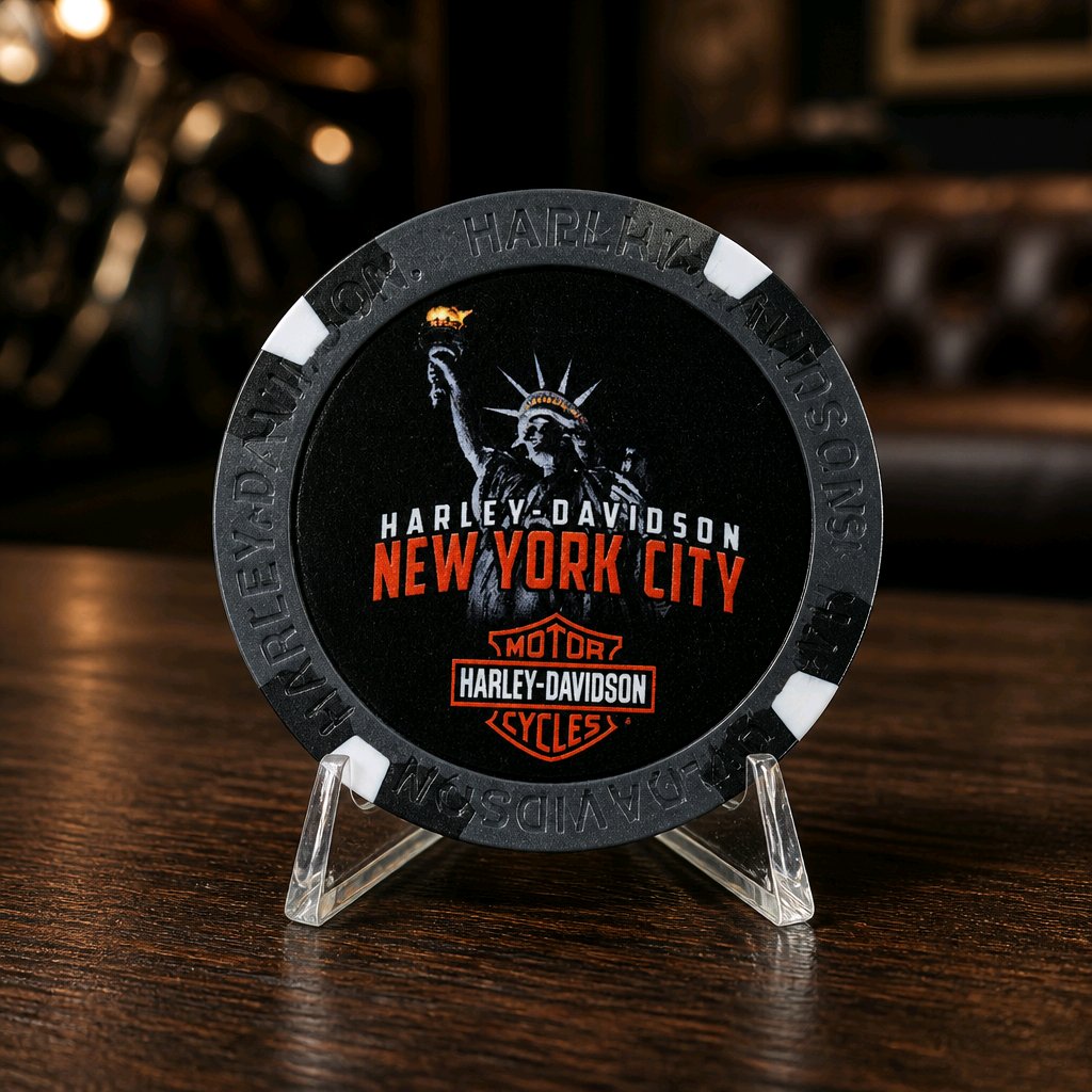 Harley Davidson Of NYC Dealer  Liberty Poker Chip Dart World
