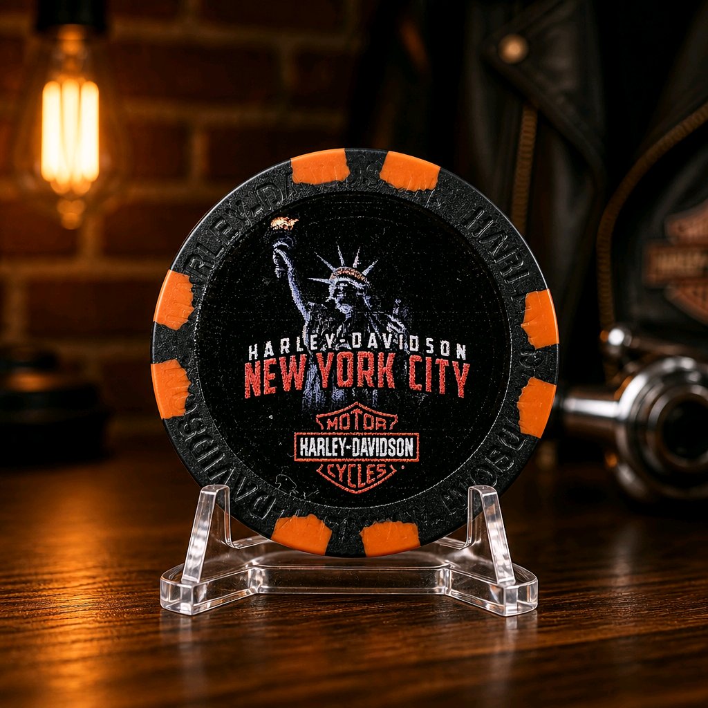 Harley Davidson Of NYC Dealer  Liberty Poker Chip Dart World