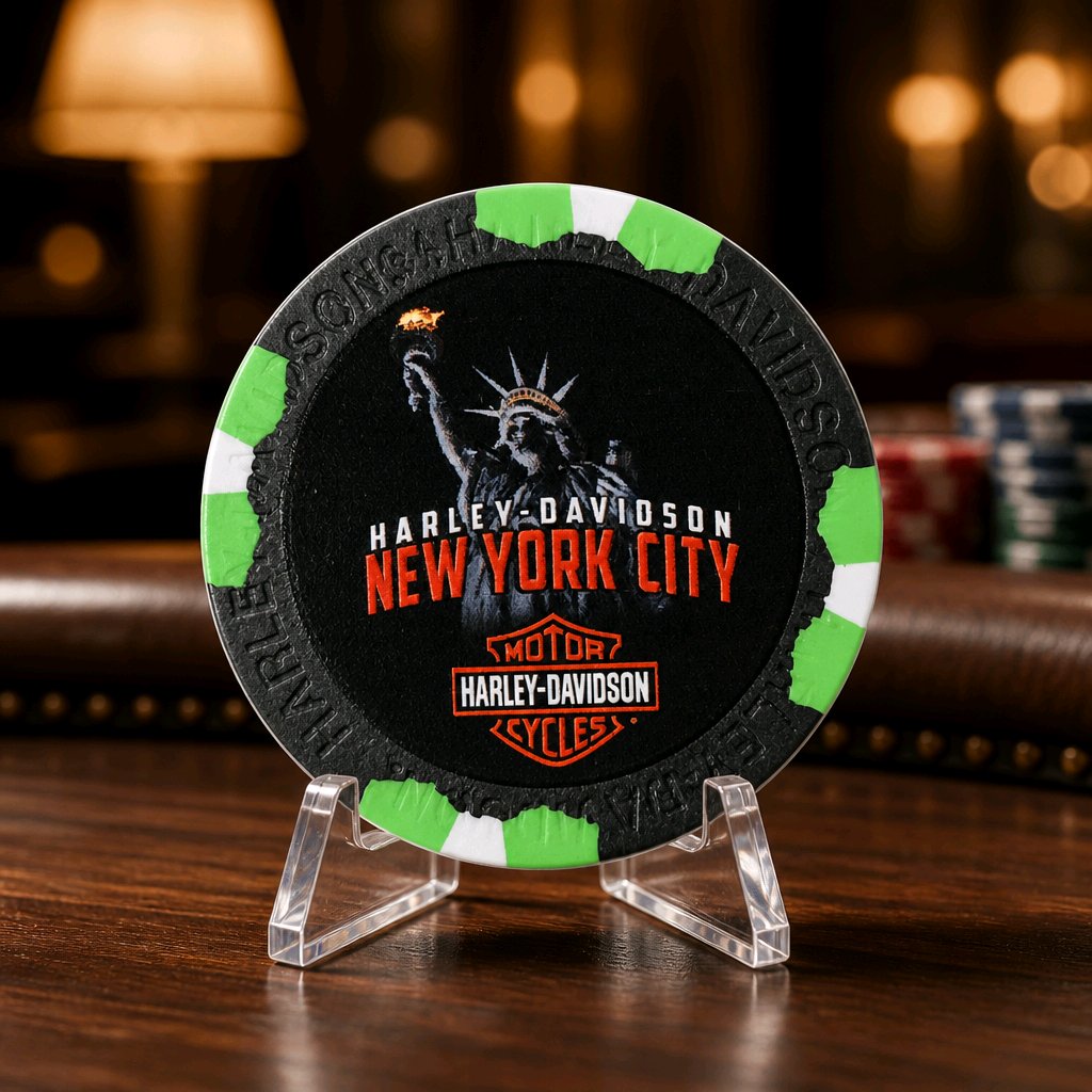 Harley Davidson Of NYC Dealer  Liberty Poker Chip Dart World