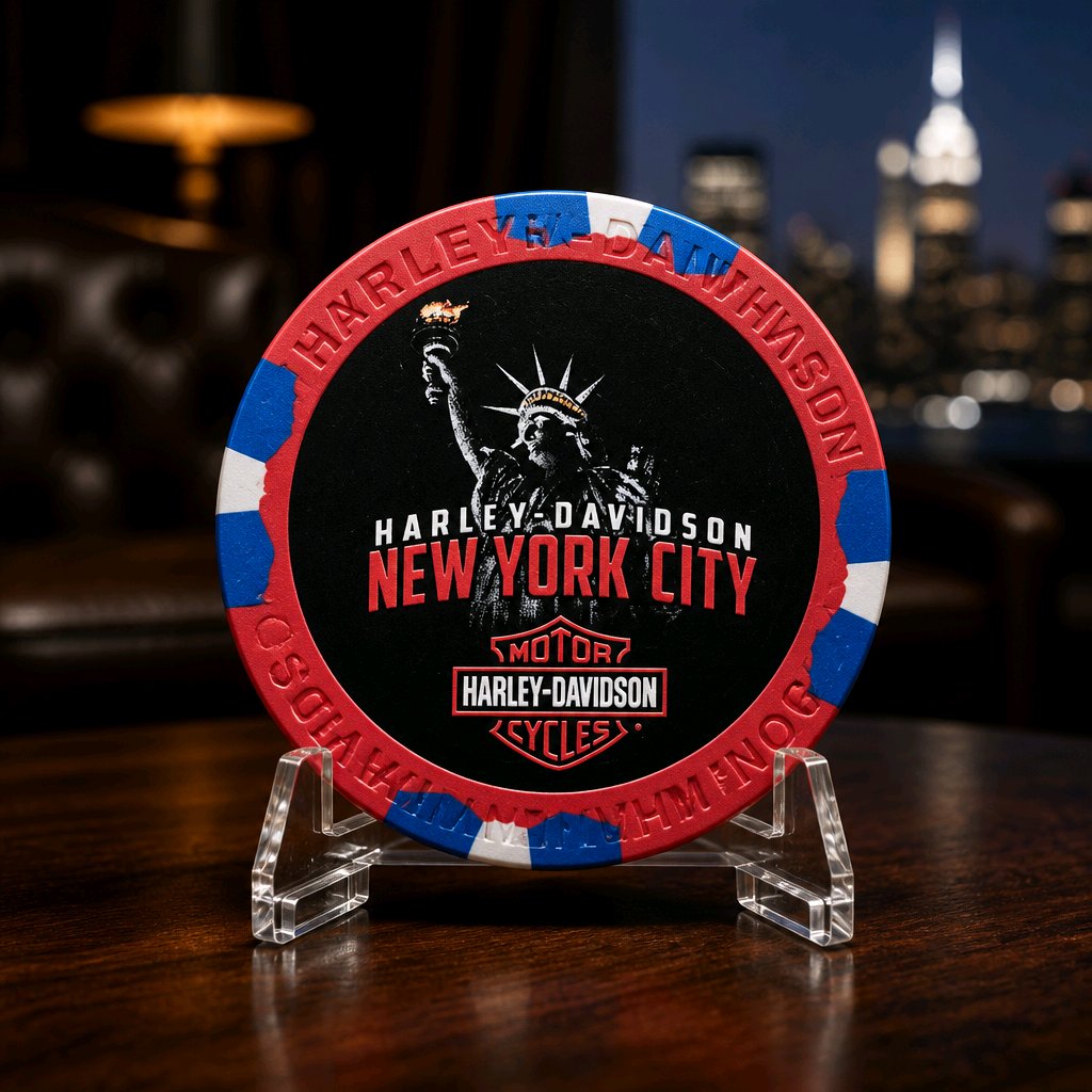 Harley Davidson Of NYC Dealer  Liberty Poker Chip Dart World