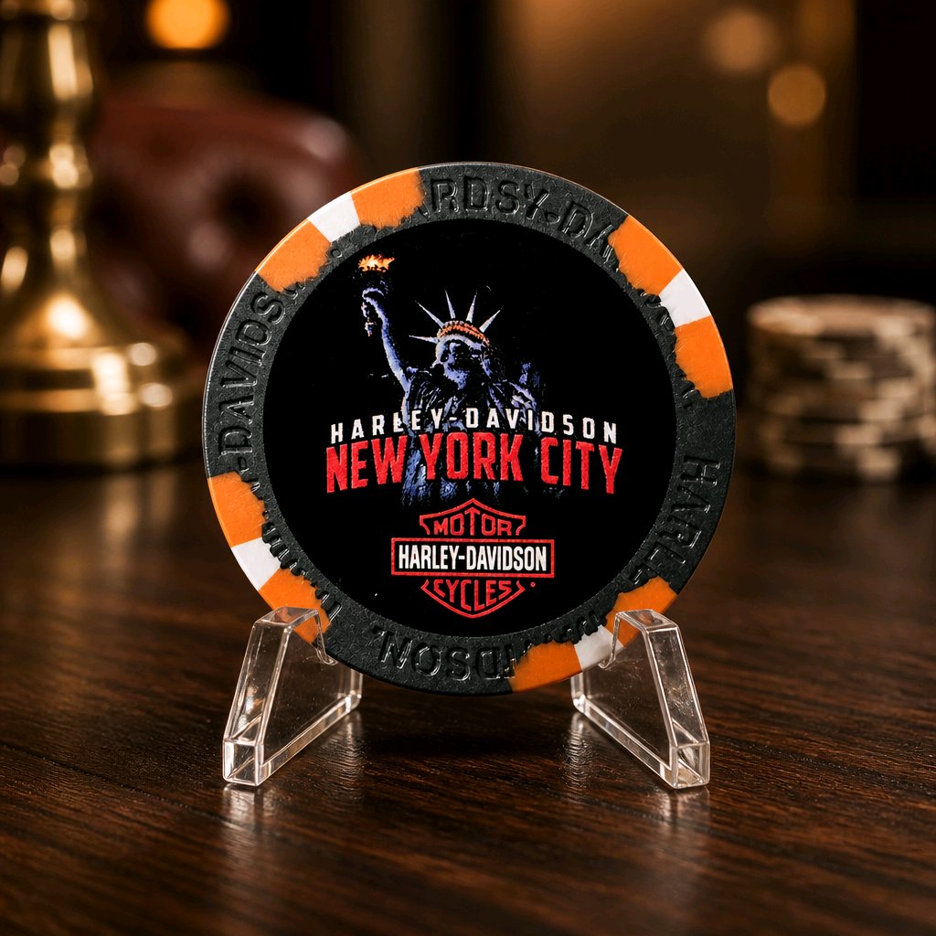 Harley Davidson Of NYC Dealer  Liberty Poker Chip Dart World