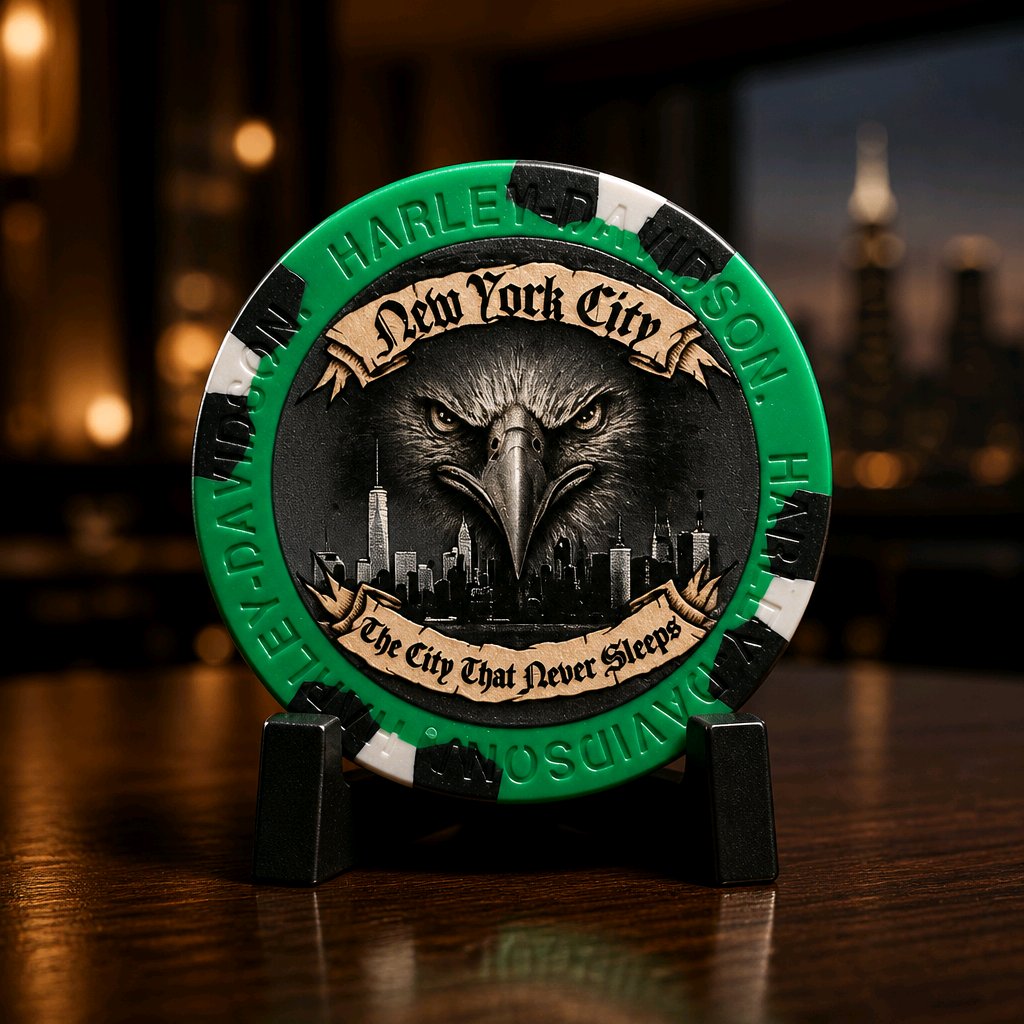 Harley Davidson of NYC Dealer Affliction Poker Chip Dart World