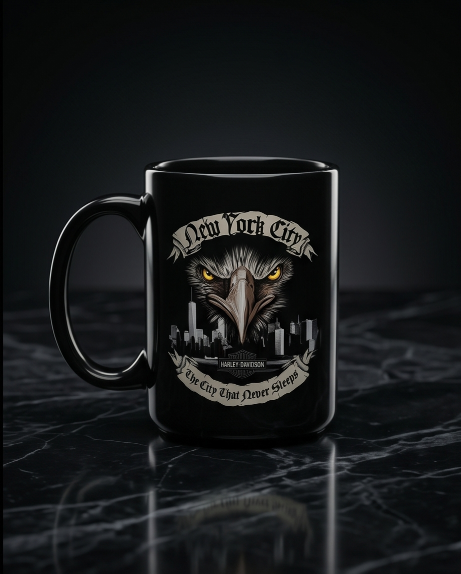 Harley Davidson Of NYC Dealer Skyline Affliction coffee mug Ace
