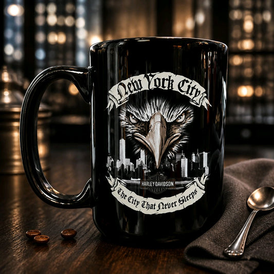 Harley Davidson Of NYC Dealer Skyline Affliction coffee mug