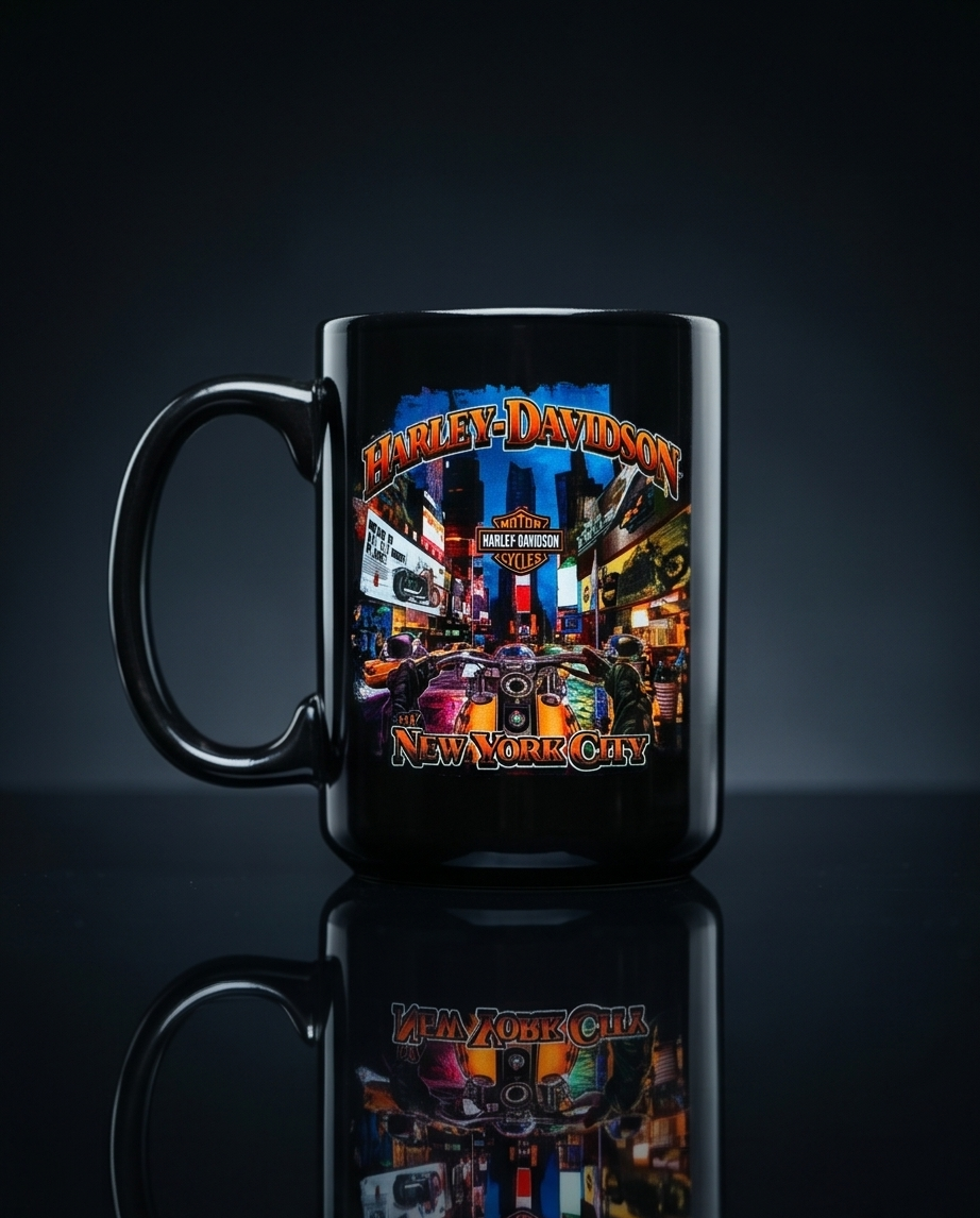 Harley Davidson Of NYC Dealer Skyline Time Square coffee mug Ace