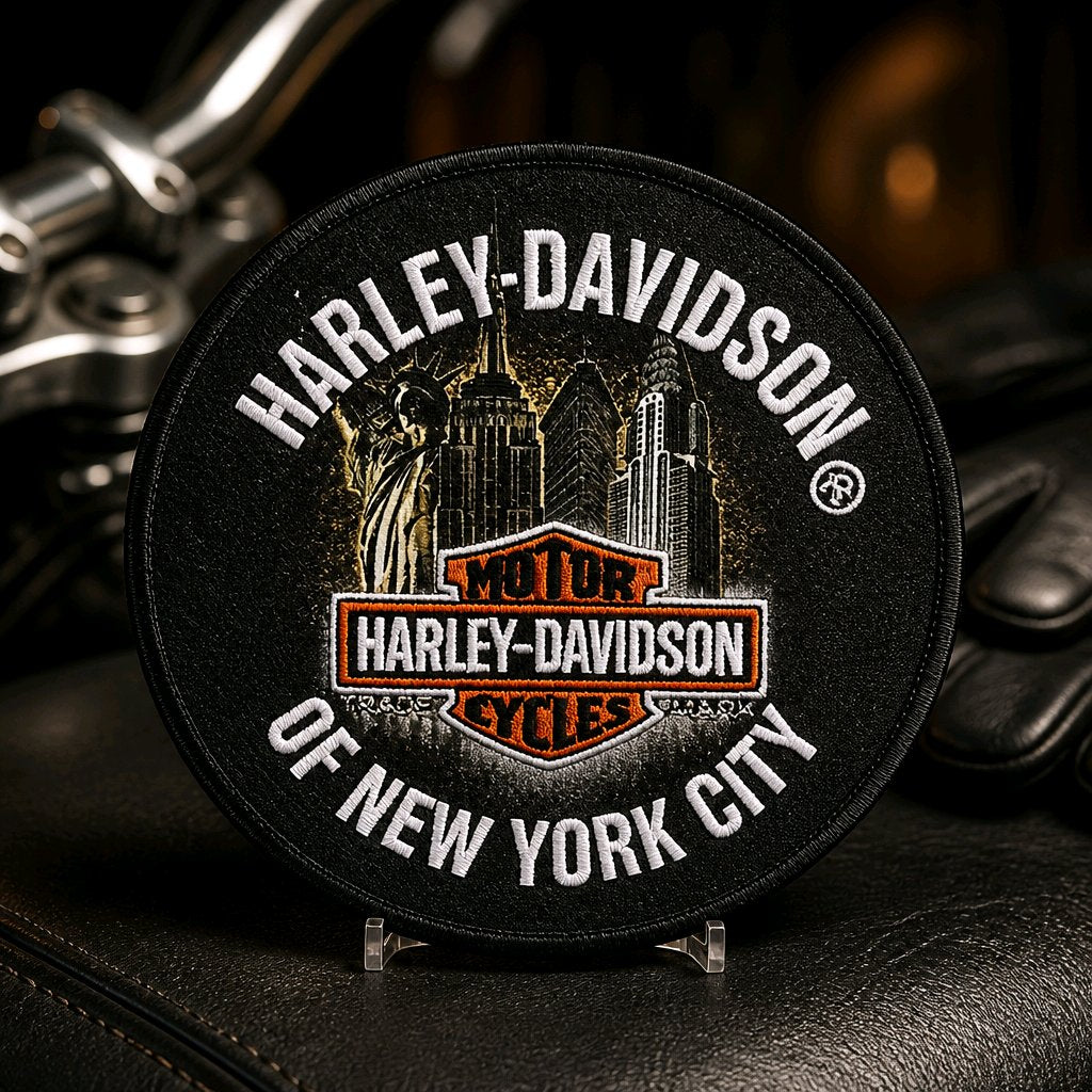 Nyc Harley Davidson Skyline Skyscraper Patch Symbol Arts