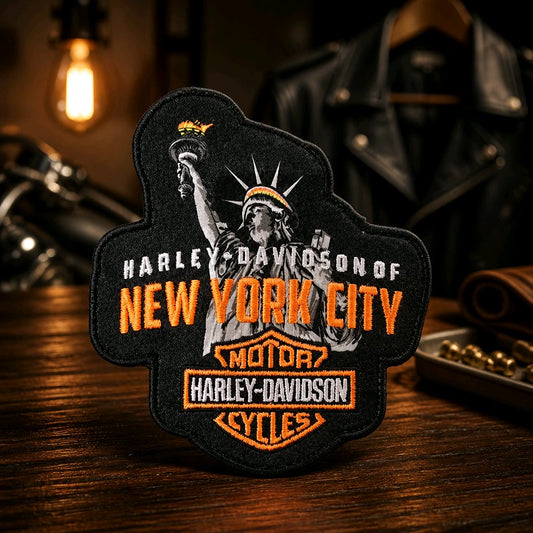 Nyc Harley Davidson Skyline Liberty Patch.