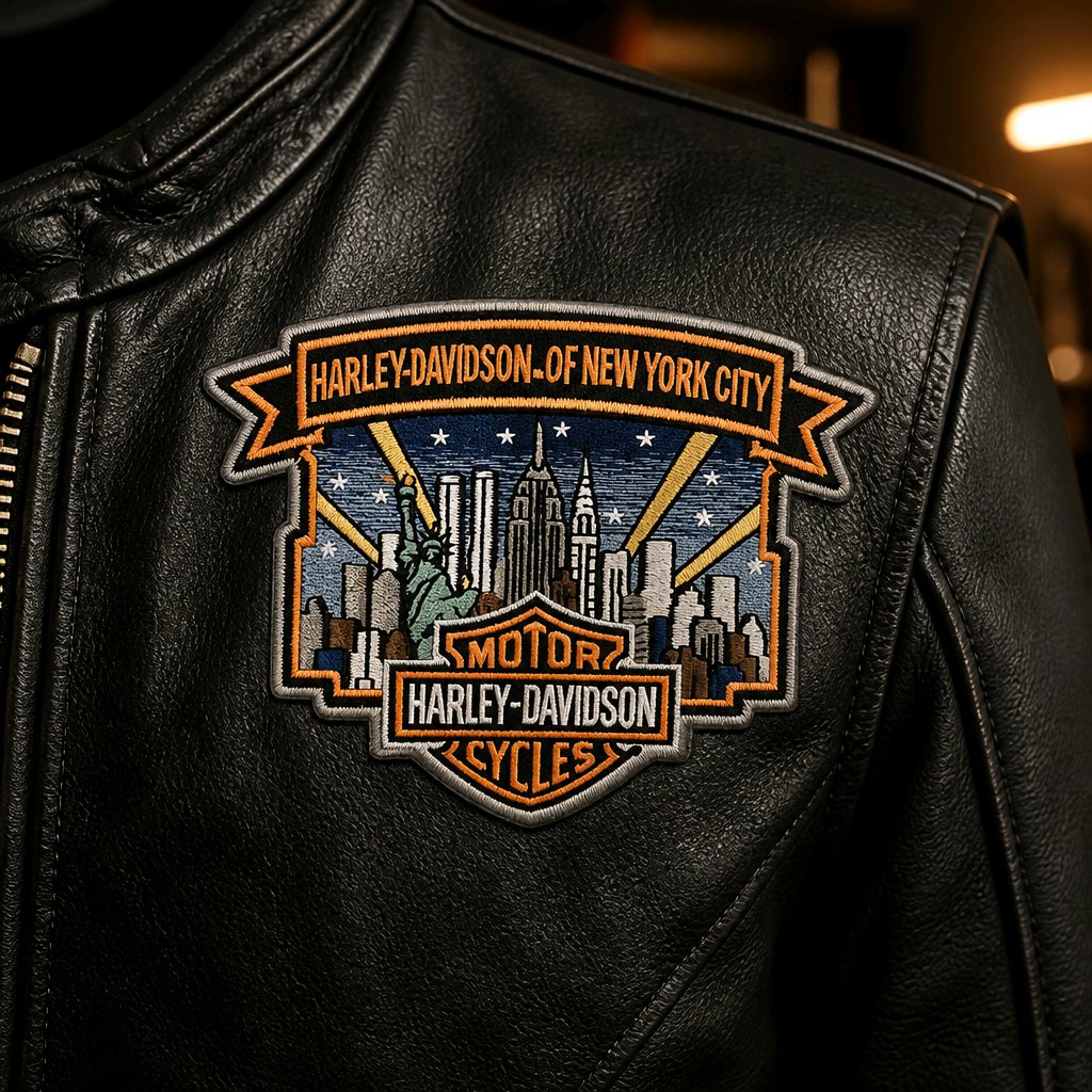 Nyc Harley Davidson Skyline Patch. Symbol Arts