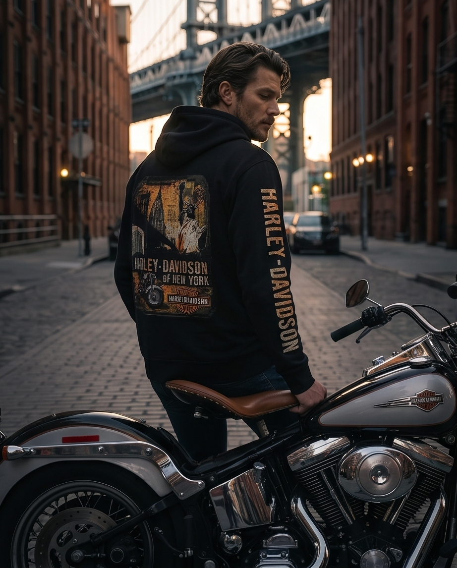 Harley Davidson of NYC Icons Men's Skyline Zip-Up Hoodie RkStratman
