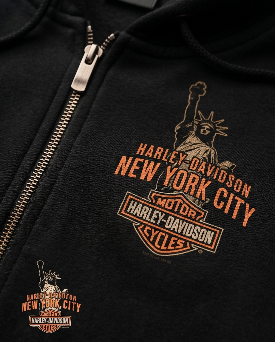 Harley Davidson of NYC Icons Men's Skyline Zip-Up Hoodie RkStratman