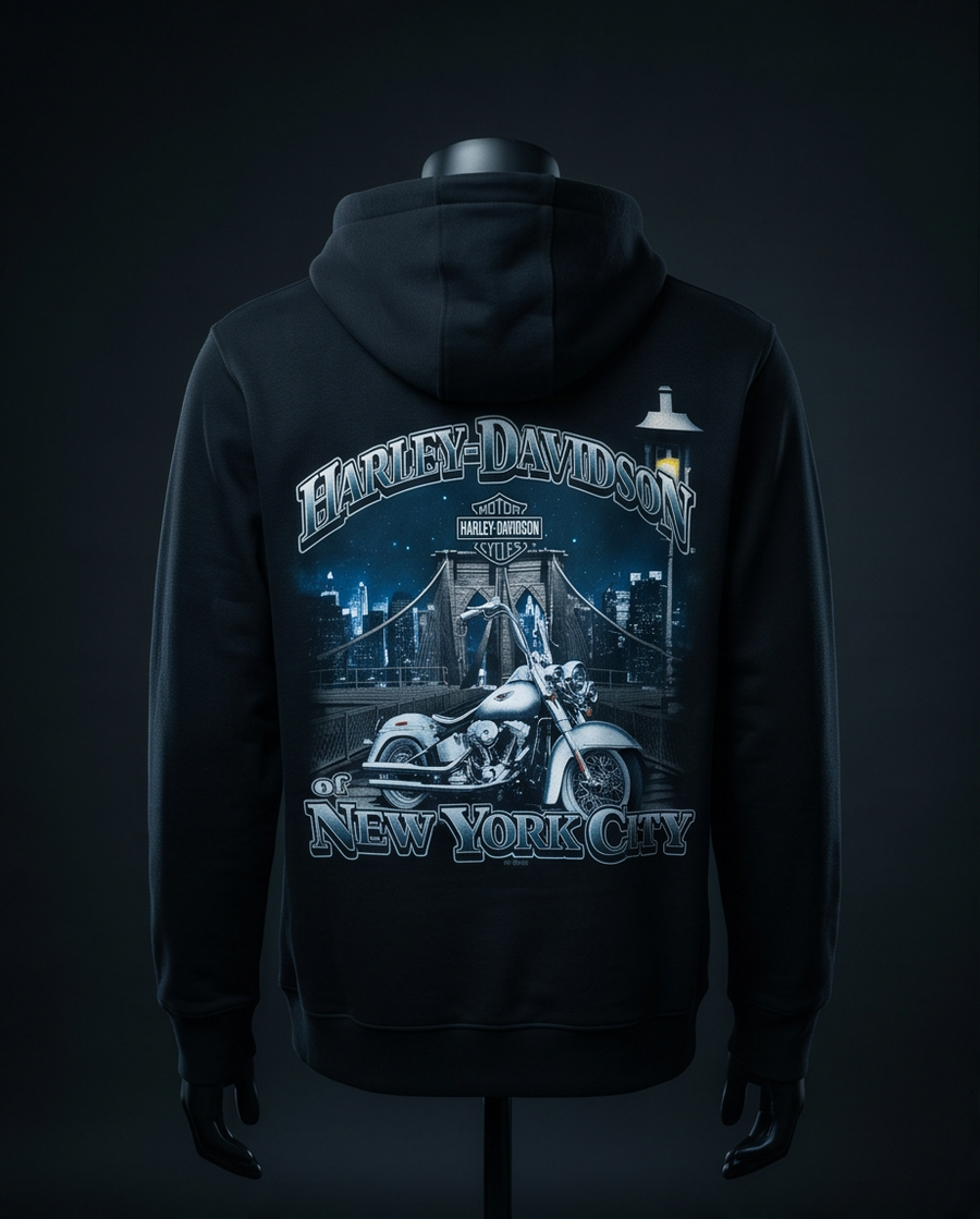 H-D Of NYC Dealer Men's Brooklyn Bridge Zip-Up Hoodie