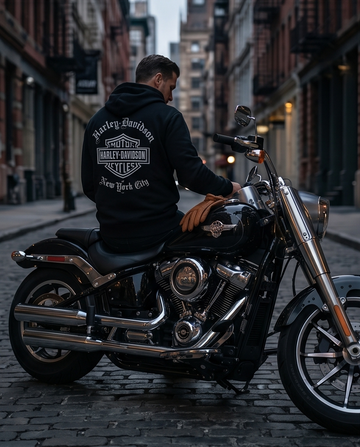 H-D Of NYC Dealer Men's Old English Zip-Up Hoodie