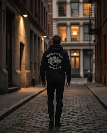 H-D Of NYC Dealer Men's Old English Zip-Up Hoodie
