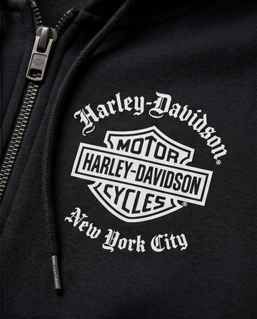 H-D Of NYC Dealer Men's Old English Zip-Up Hoodie H-D Of NYC Dealer Men's Old English Zip-Up Hoodie