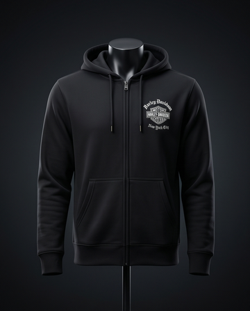 H-D Of NYC Dealer Men's Old English Zip-Up Hoodie H-D Of NYC Dealer Men's Old English Zip-Up Hoodie