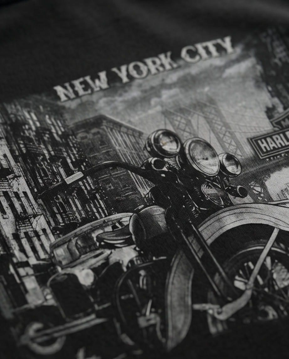 Harley Davidson of Nyc Men's Skyline Post Card Zip Up Hoodie RkStratman