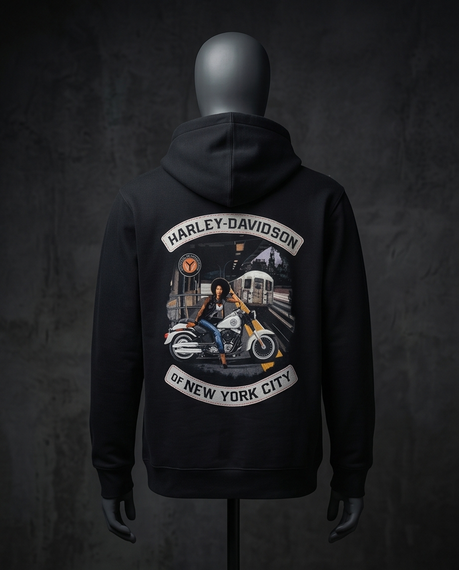 Harley Davidson Of NYC Men's Afro Zip Up Hoodie