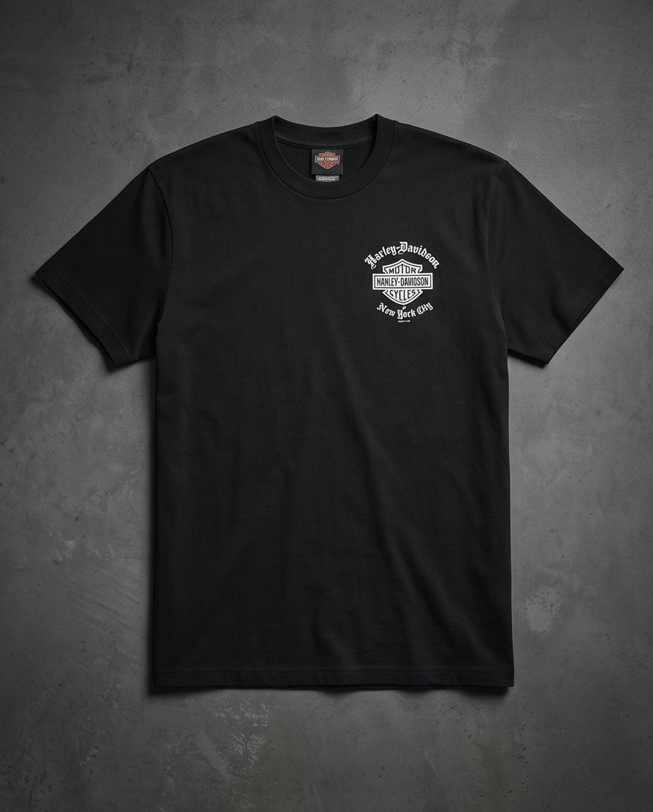 Harley Davidson Of NYC Men's Short Sleeve Dealer Old English T-shirt