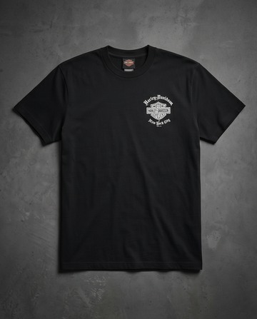 Harley Davidson Of NYC Men's Short Sleeve Dealer Old English T-shirt