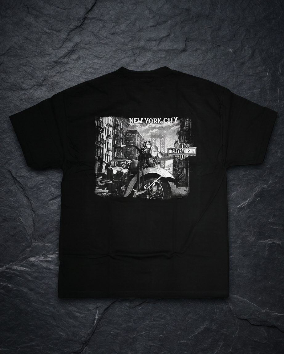 Harley Davidson Of NYC Men's Short Sleeve Dealer Post Card T-shirt RkStratman