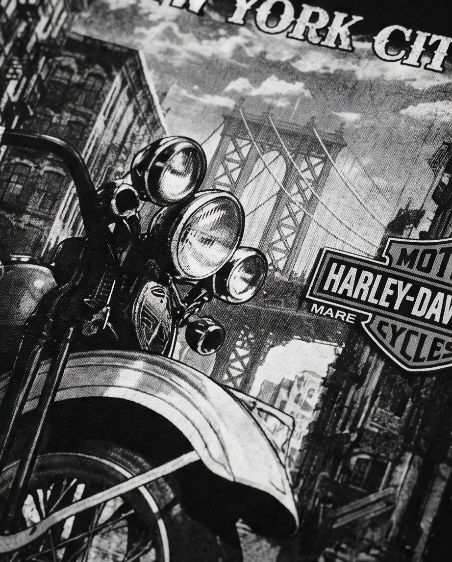 Harley Davidson Of NYC Men's Short Sleeve Dealer Post Card T-shirt RkStratman