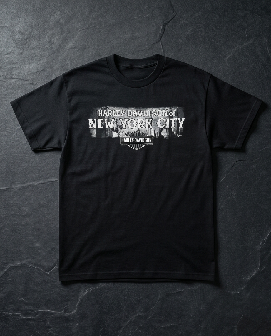 Harley Davidson Of NYC Men's Short Sleeve Dealer Post Card T-shirt RkStratman