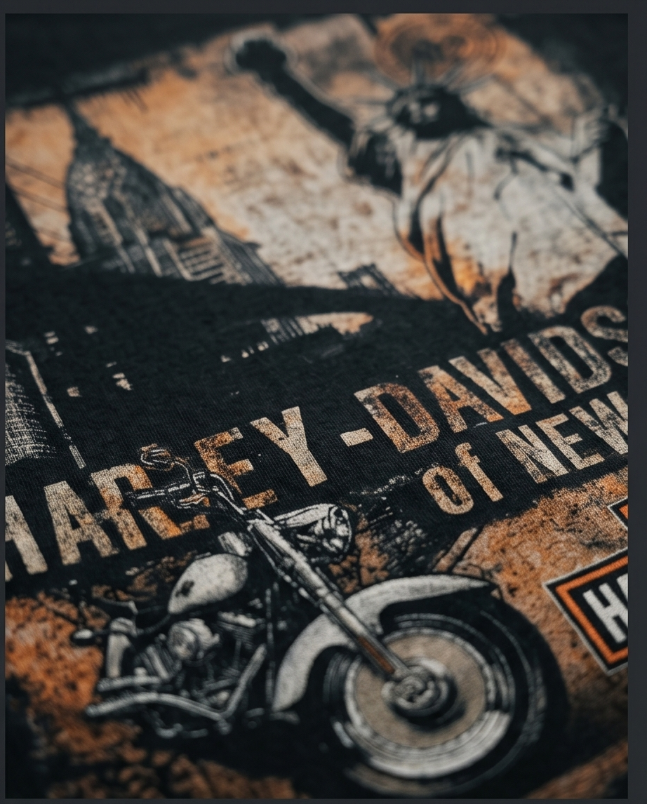 Harley Davidson Of NYC Men's Short Sleeve Dealer Sepiacollag T-shirt Bravado