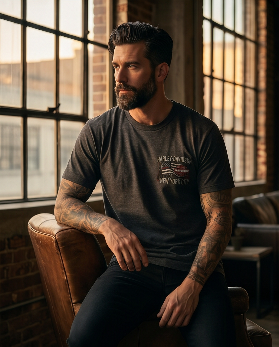 Harley Davidson Of NYC Men's Short Sleeve Dealer Brave T-shirt RkStratman