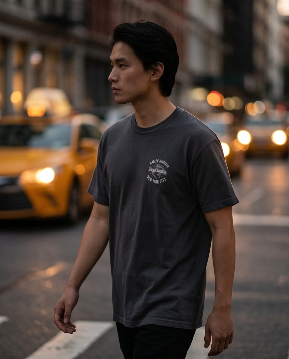 Harley Davidson Of NYC Men's Short Sleeve Dealer Twin Towers T-shirt